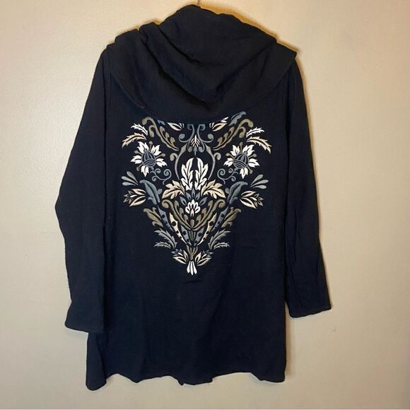 SOFT SURROUNDINGS WOOL EMBROIDERED CARDIGAN SWEATER - Picture 2 of 6